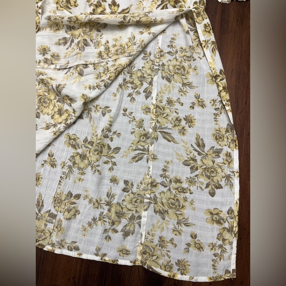 Free People Jaymes Midi Dress Pastry Cream Size XS Boho Milkmaid Smocked Floral - Picture 11 of 16